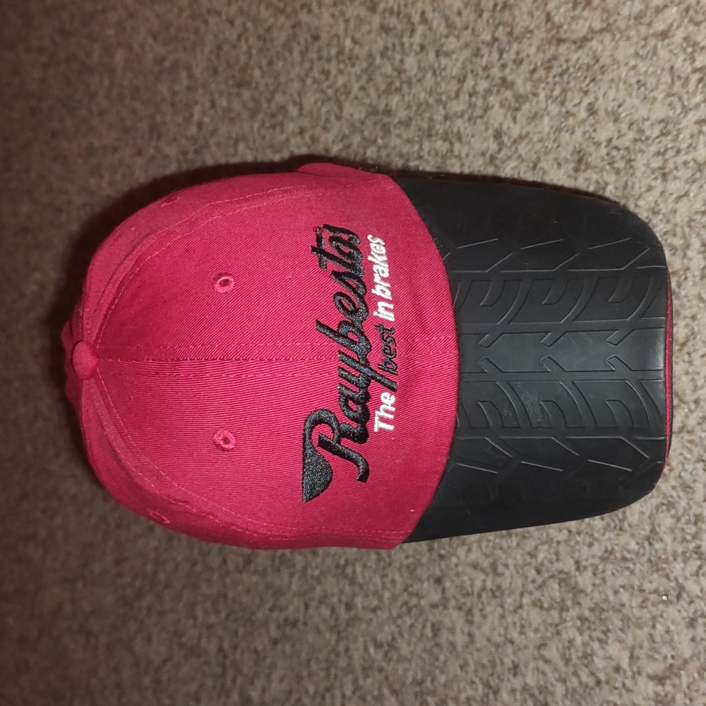 Raybestos  Brakes Rubberized Tire Tread Brim Baseball Leather Strapback Cap Hat